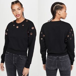 NWT Good American Peepin’ Grommet Sweatshirt